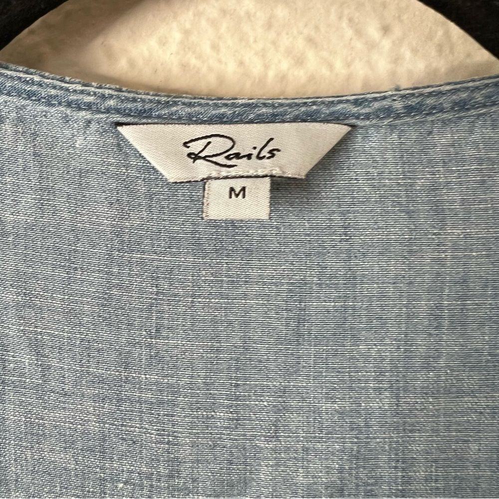 Rails Scarlett Chambray Romper Linen Lyocell Size… - image 6